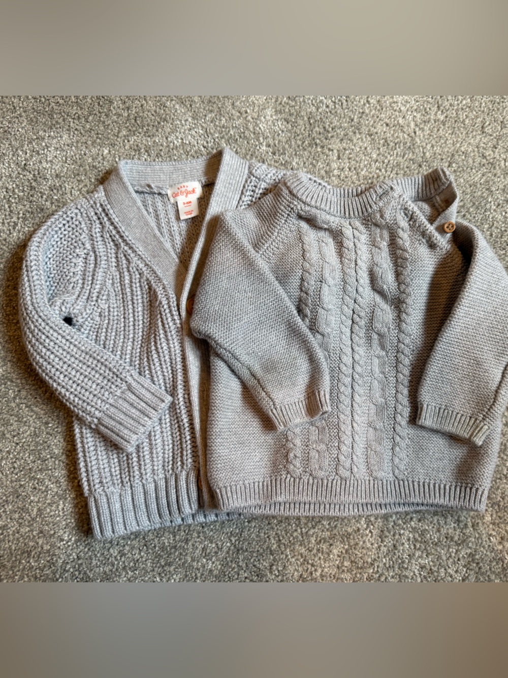 Two Gray Cable Knit Sweater